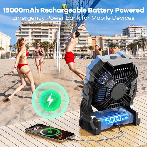 30000 mAh Rechargeable Portable Misting Fan with RGB Lantern Y336563
