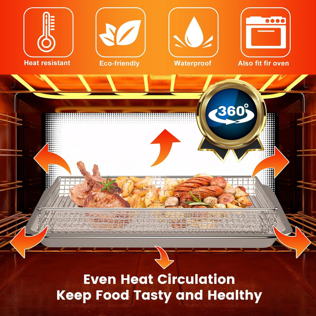 12.2 x 11 Inch Stainless Steel Mesh Air Fryer Basket E9197