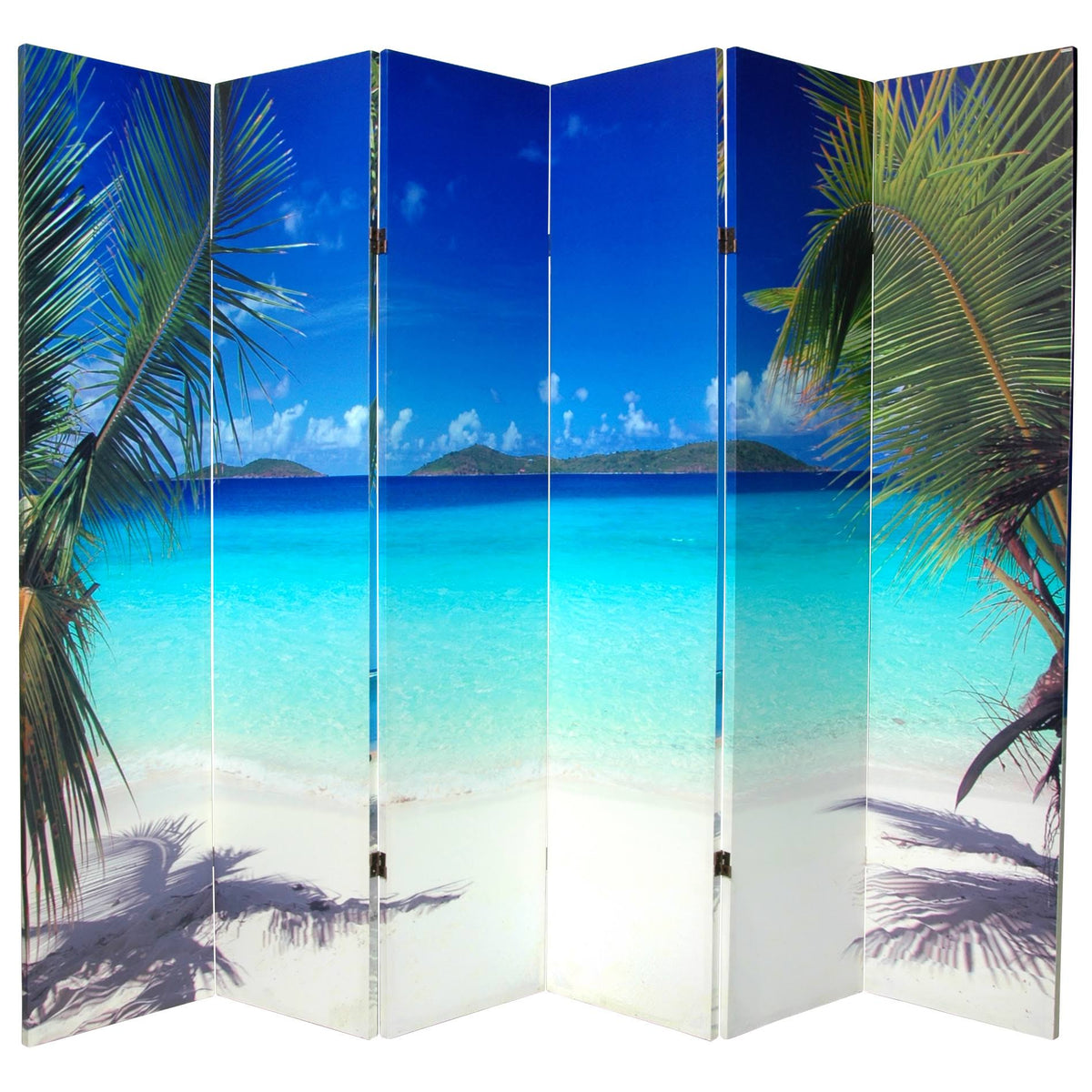 6 ft. Tall Double Sided Ocean Canvas Room Divider X12049