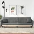 Dark Gray Fabric Sofa Bed with Cup Holders W880