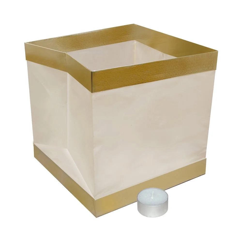 White & Gold Floating Candle Wish Lanterns, Biodegradable, Set of 50 Z66416