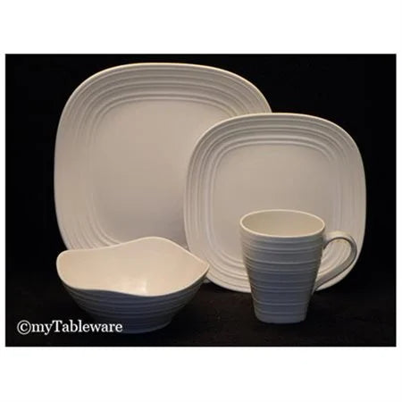 White 4-Piece Square Place Setting C398153