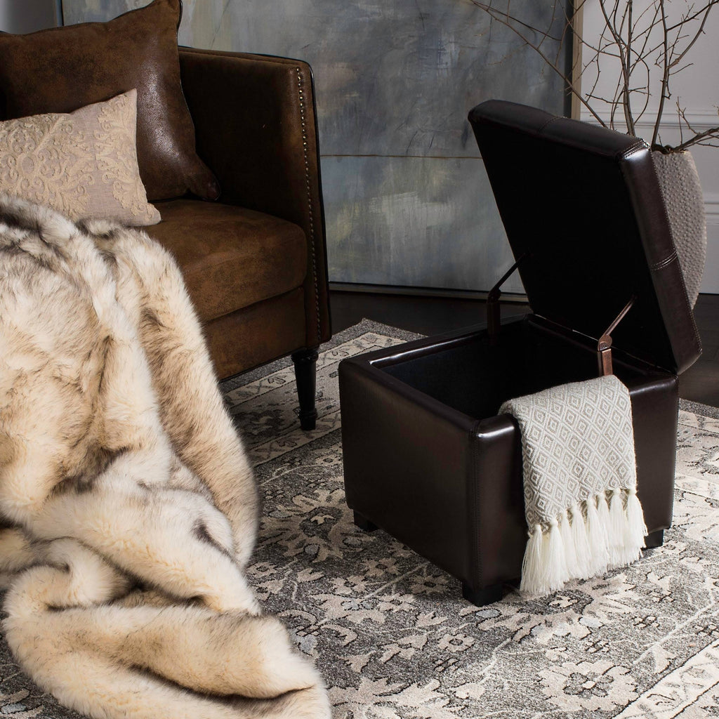 Brown Square Ottoman W387388