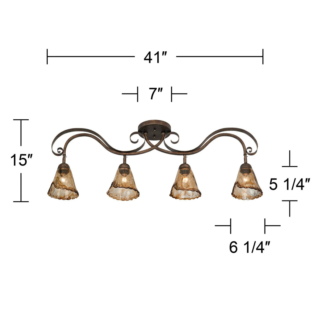 Brown Bronze 4-Head Ceiling Track Light Fixture Kit D952
