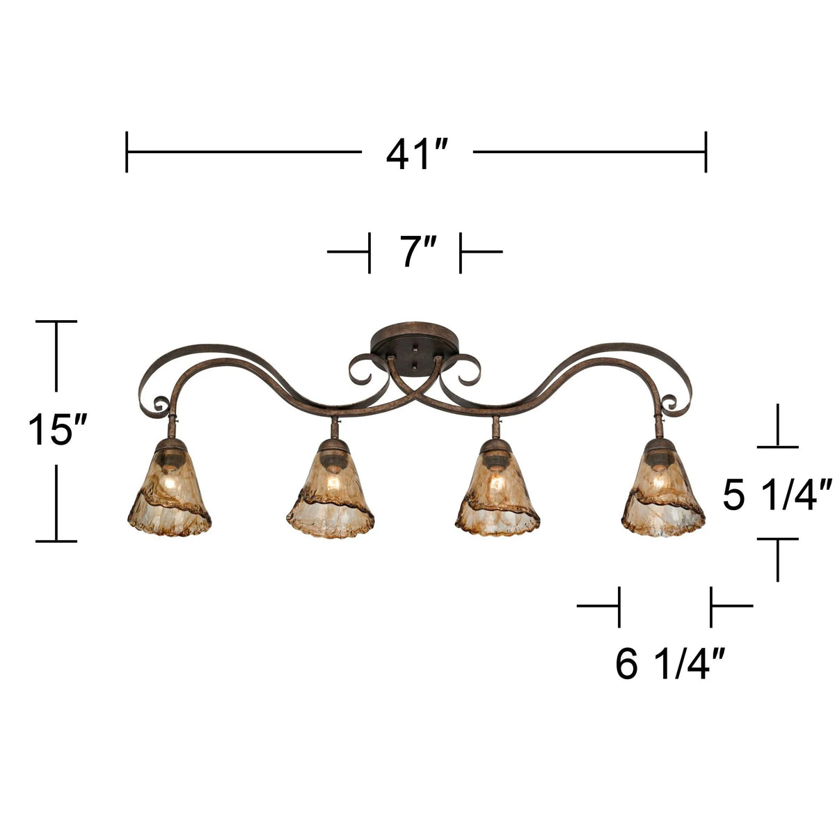Brown Bronze 4-Head Ceiling Track Light Fixture Kit D952