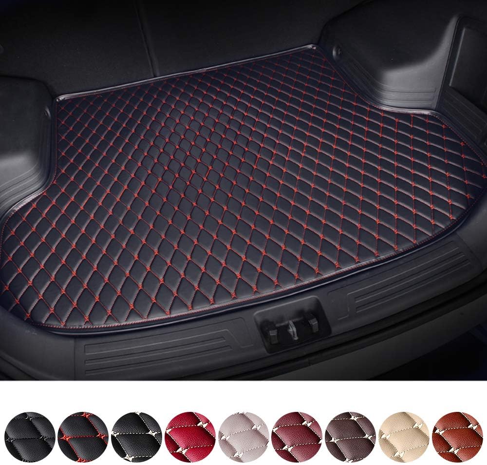Black & Beige Waterproof Non-Slip Leather Trunk Mat Pack of 2 X299796