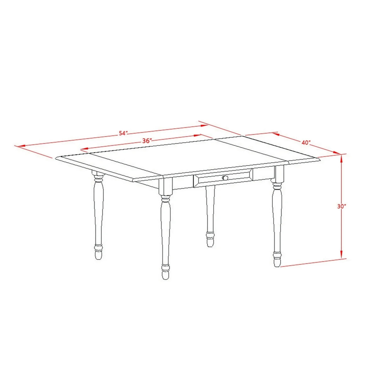 5 Pc Wood Dining Table Set with 4 Chairs Q371