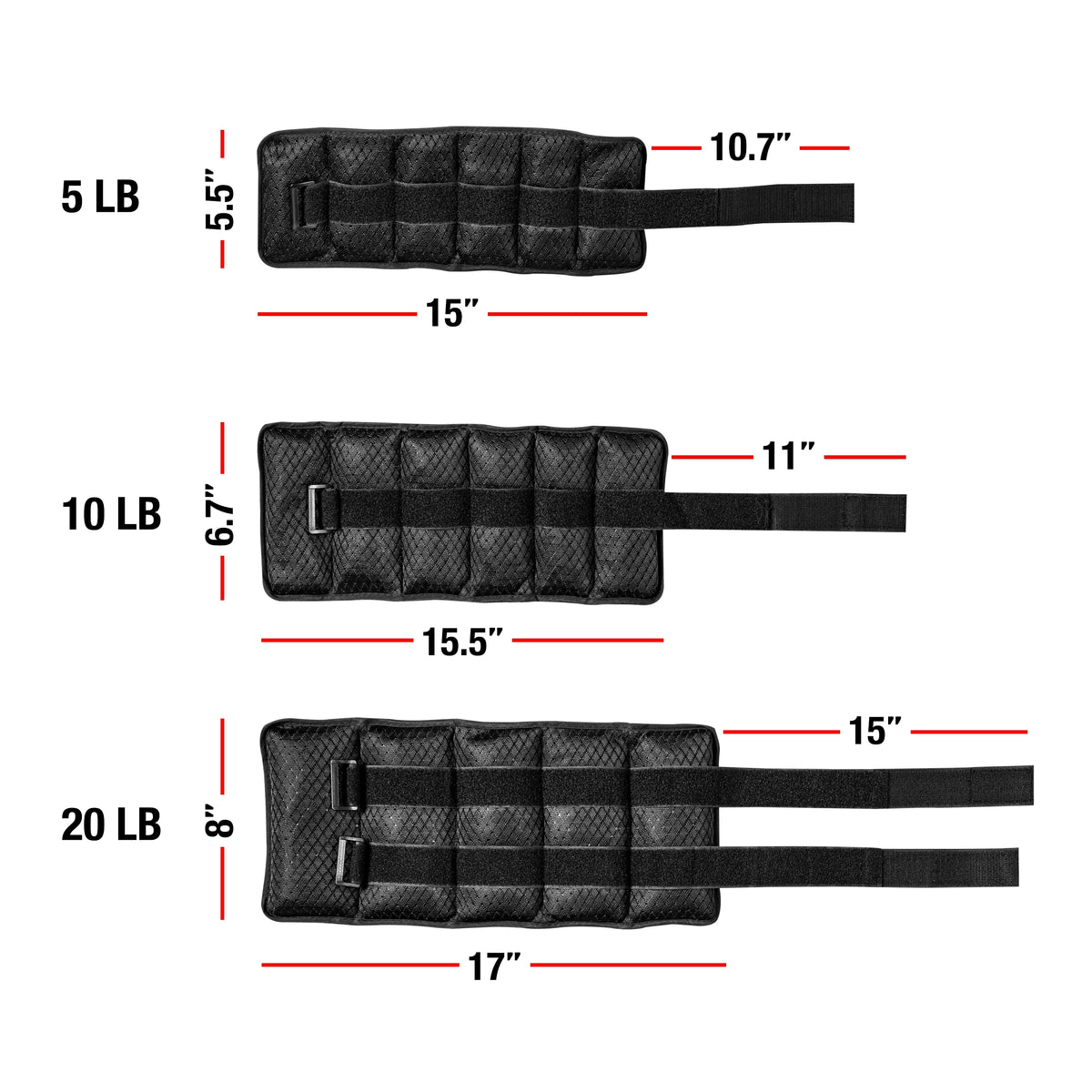 Adjustable Wrist/Ankle Weights 10-Pound Pair Q85749