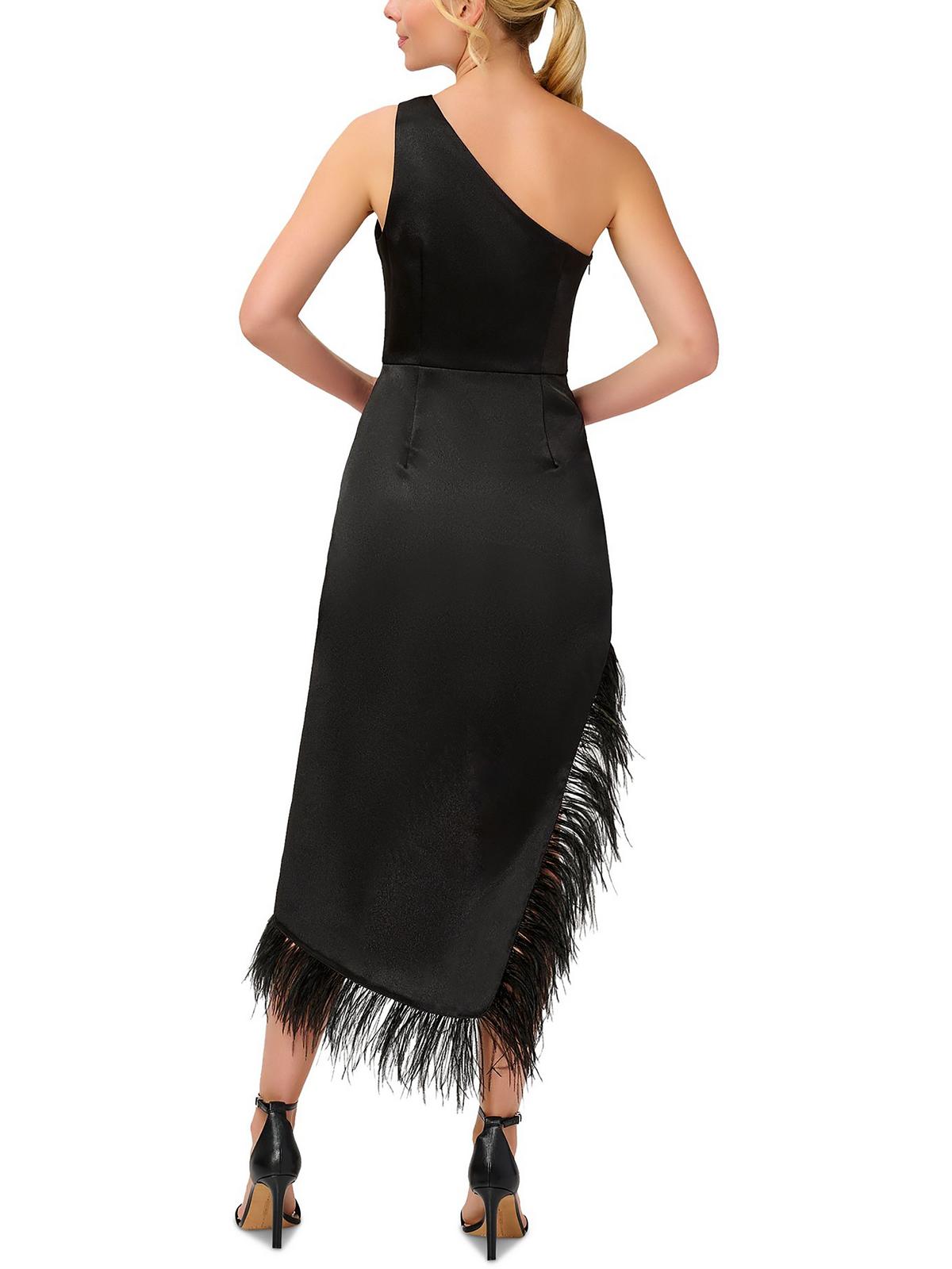 Satin Asymmetric Cocktail Dress Q516188