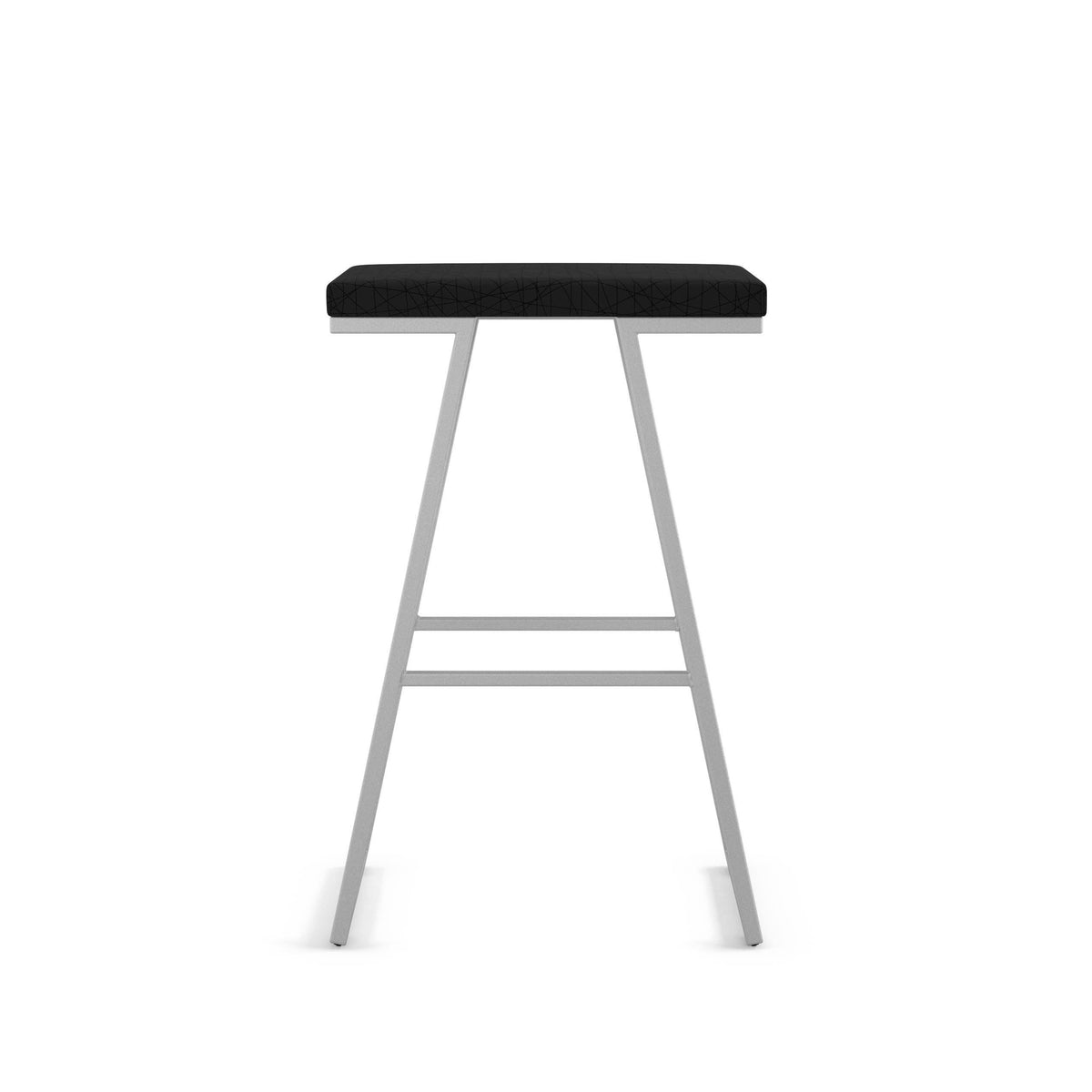 Black/Silver Gray PVC and Metal Counter Stool L20188