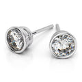 14K White Gold Round Cut Diamond Screw Back Stud Earrings K38209