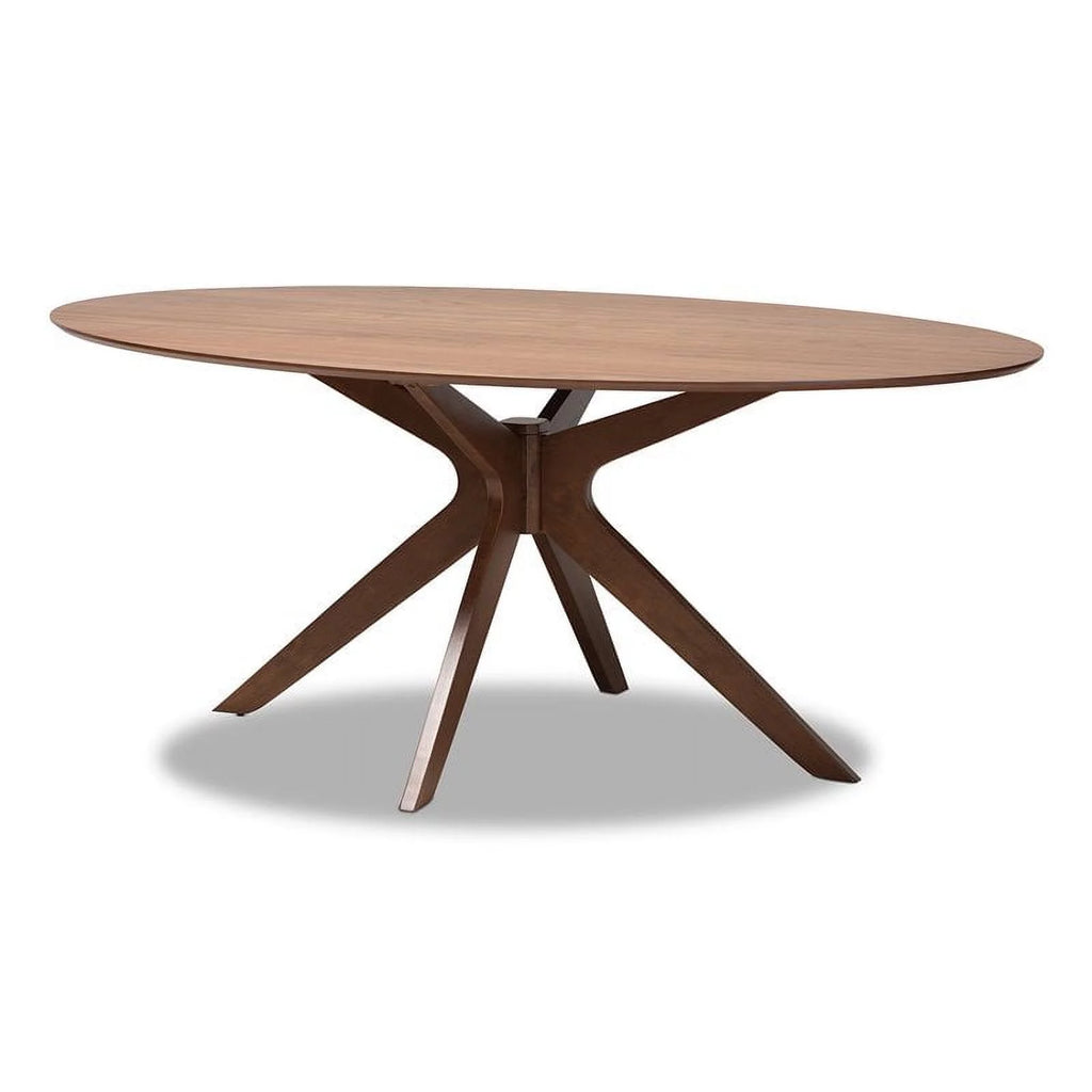 Walnut Brown Wood 71-Inch Oval Dining Table H393840