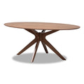 Walnut Brown Wood 71-Inch Oval Dining Table H393840