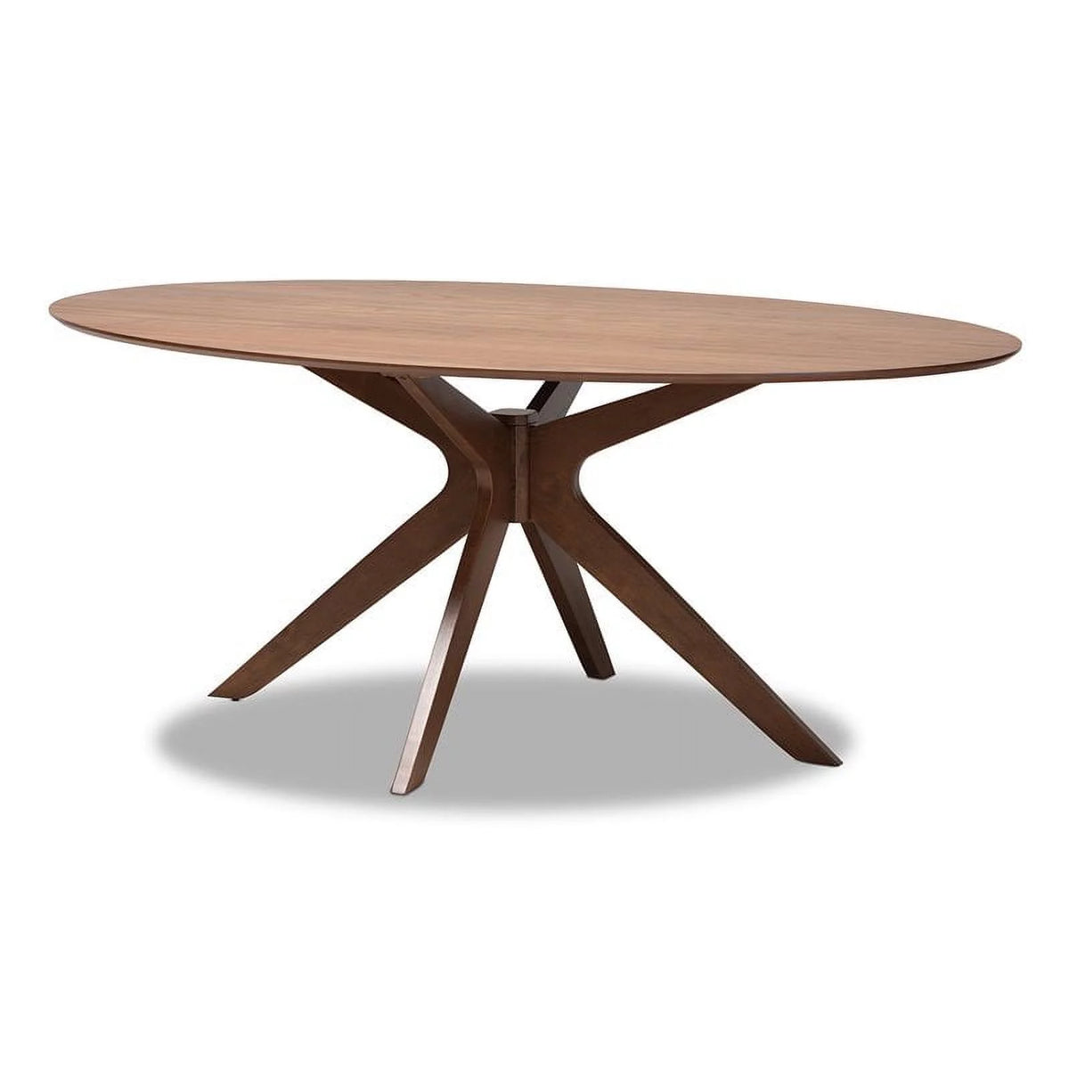 Walnut Brown Wood 71-Inch Oval Dining Table H393840