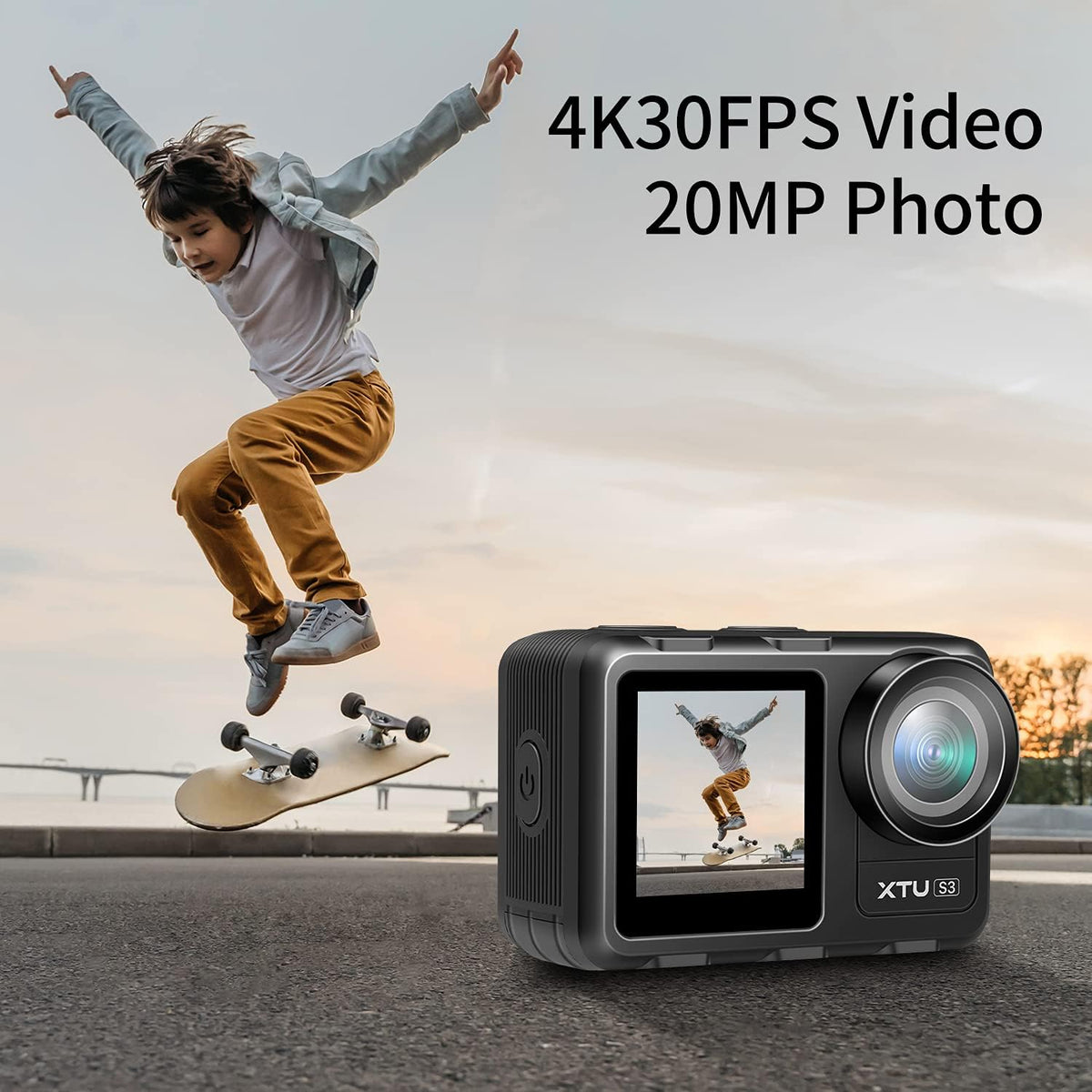 4K30FPS WiFi Action Camera Waterproof Sports Camera with Dual Touch Screen Display I811