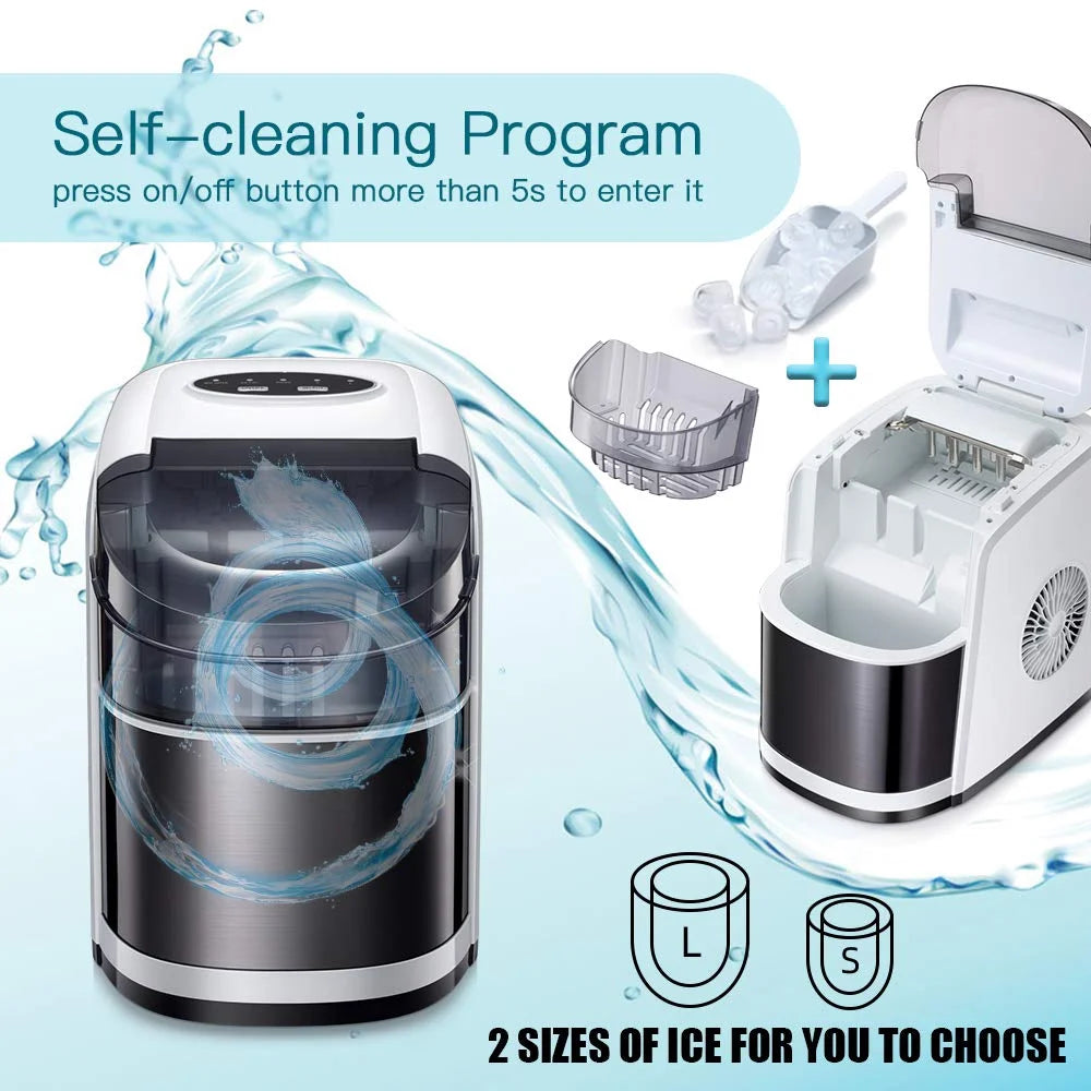 Silver Countertop Ice Maker R854