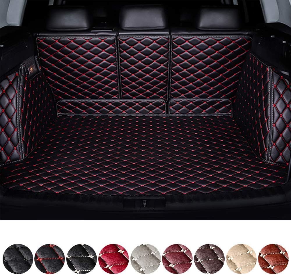 Black & Beige Waterproof Non-Slip Leather Trunk Mat Pack of 2 X299796