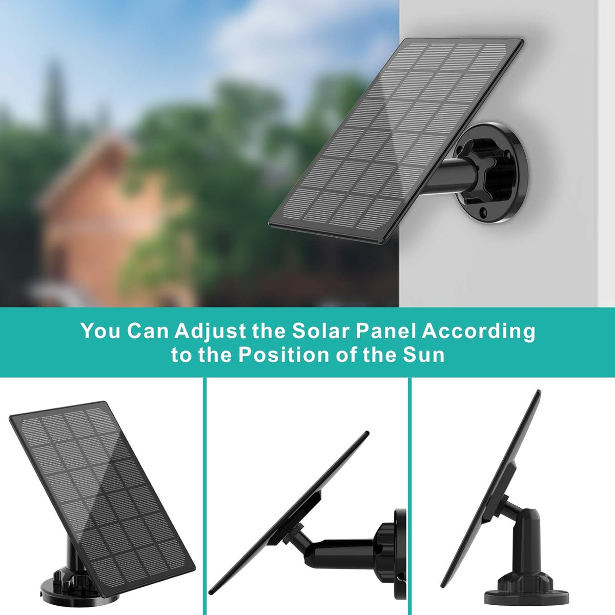 Solar Panel for Wireless Outdoor Security Camera J1037