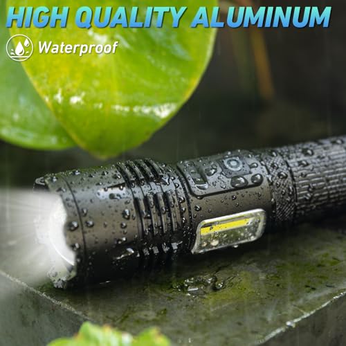 Rechargeable LED Flashlight High Lumen Super Bright COB Work Light IPX7 Waterproof G58008