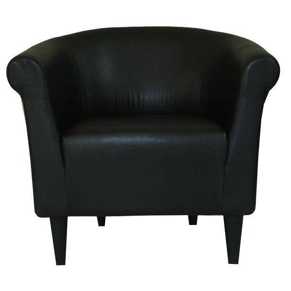 Black Faux Leather Upholstered Club Chair G540