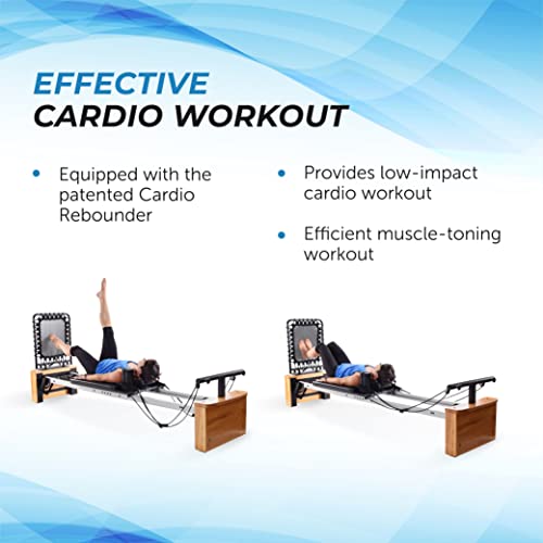 Chrome Black Padded Pilates Reformer with Cardio Rebounder K557577