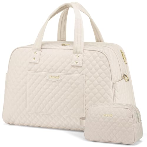 Large Travel Duffle Bag with Laptop Compartment, Beige C176144