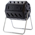 Black 37 Gallon Dual Chamber Tumbling Composter R9015