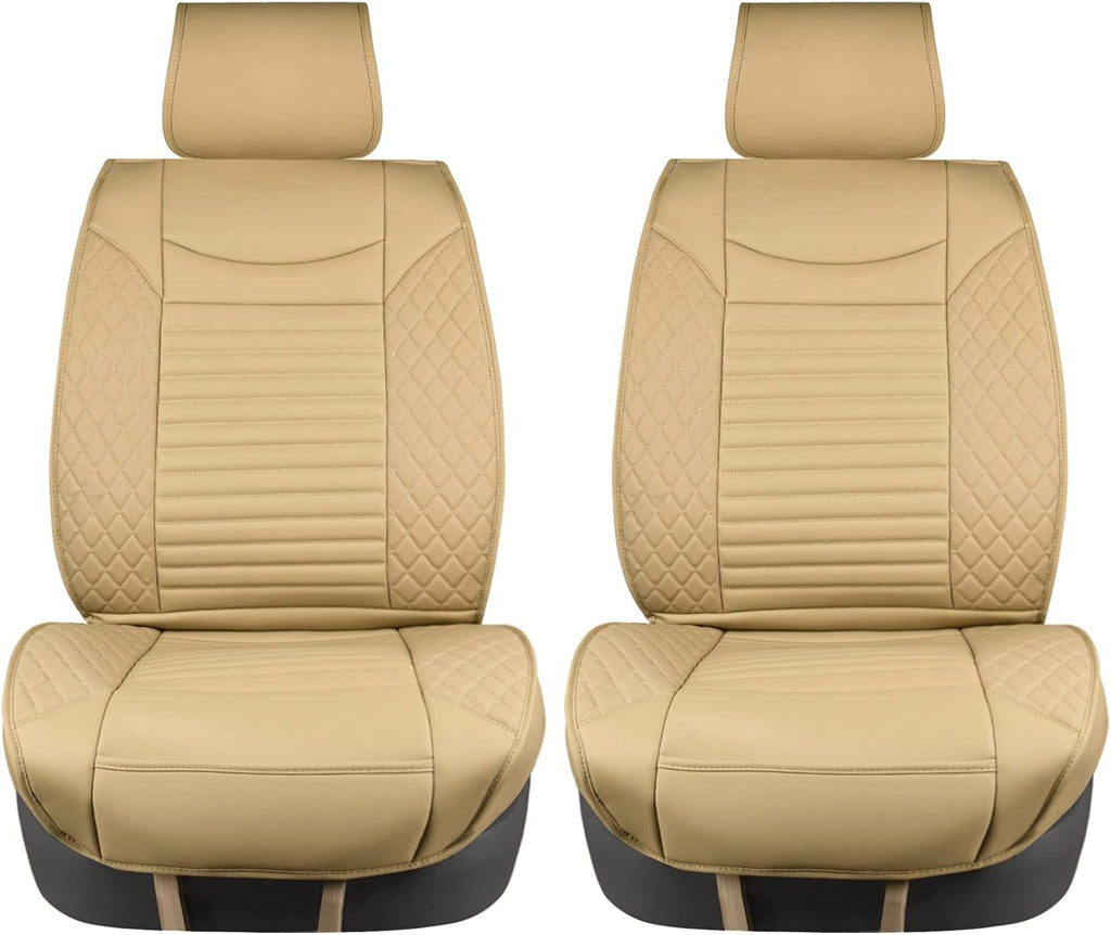 Black Red Waterproof Leather Car Seat Covers Set of 2 P140949