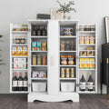 White Kitchen Pantry Cabinet with Drawer and Adjustable Shelves C55768