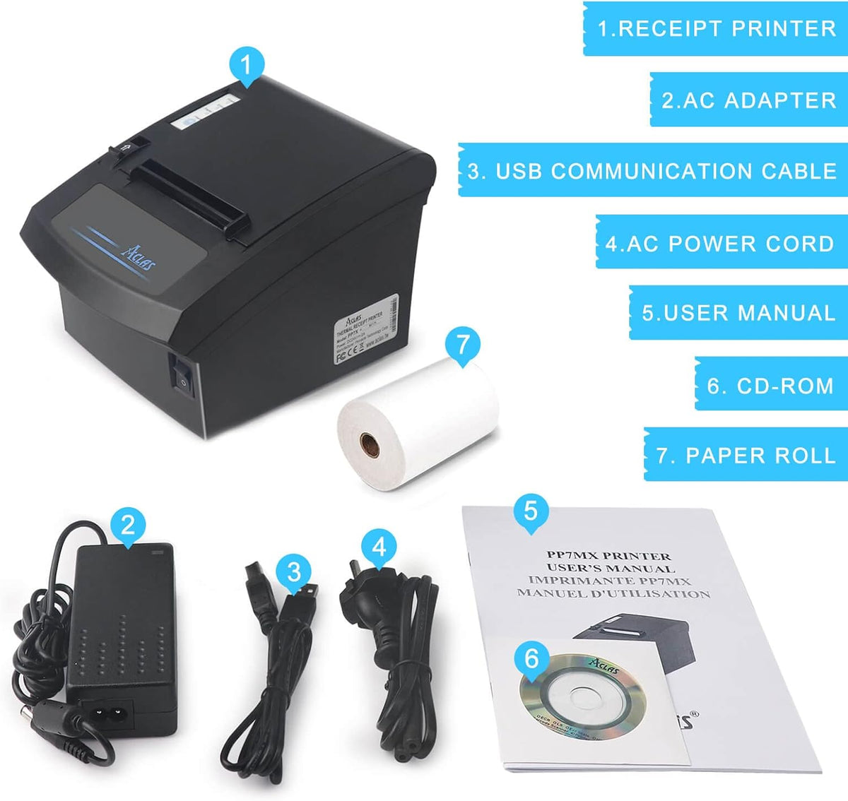 Thermal Receipt Printer 80mm with Auto Cutter USB Ethernet Serial Port G278026