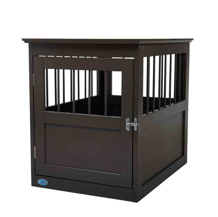 Brown Wooden Pet Crate End Table W80242