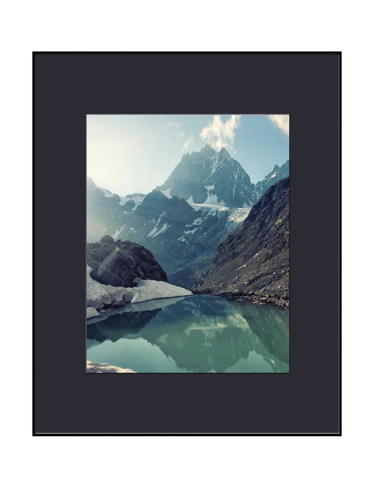 Black Aluminum Matted Wall Frame E7141