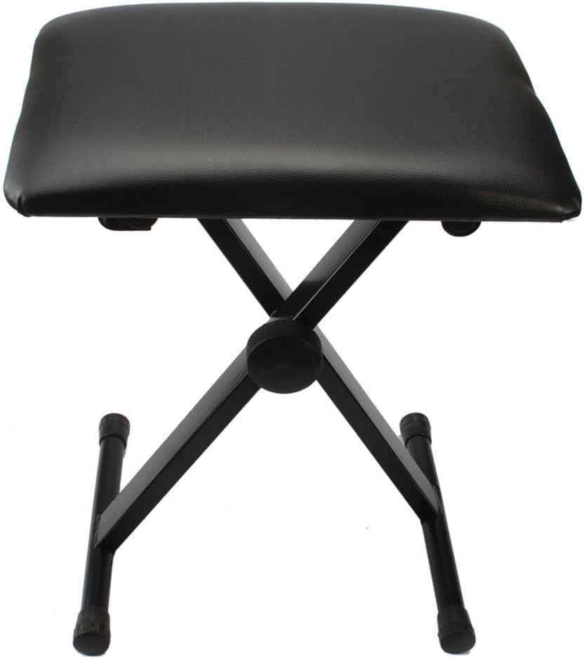 Heavy-Duty Double-X Adjustable Piano Keyboard Stand and Classic Piano Bench N6596