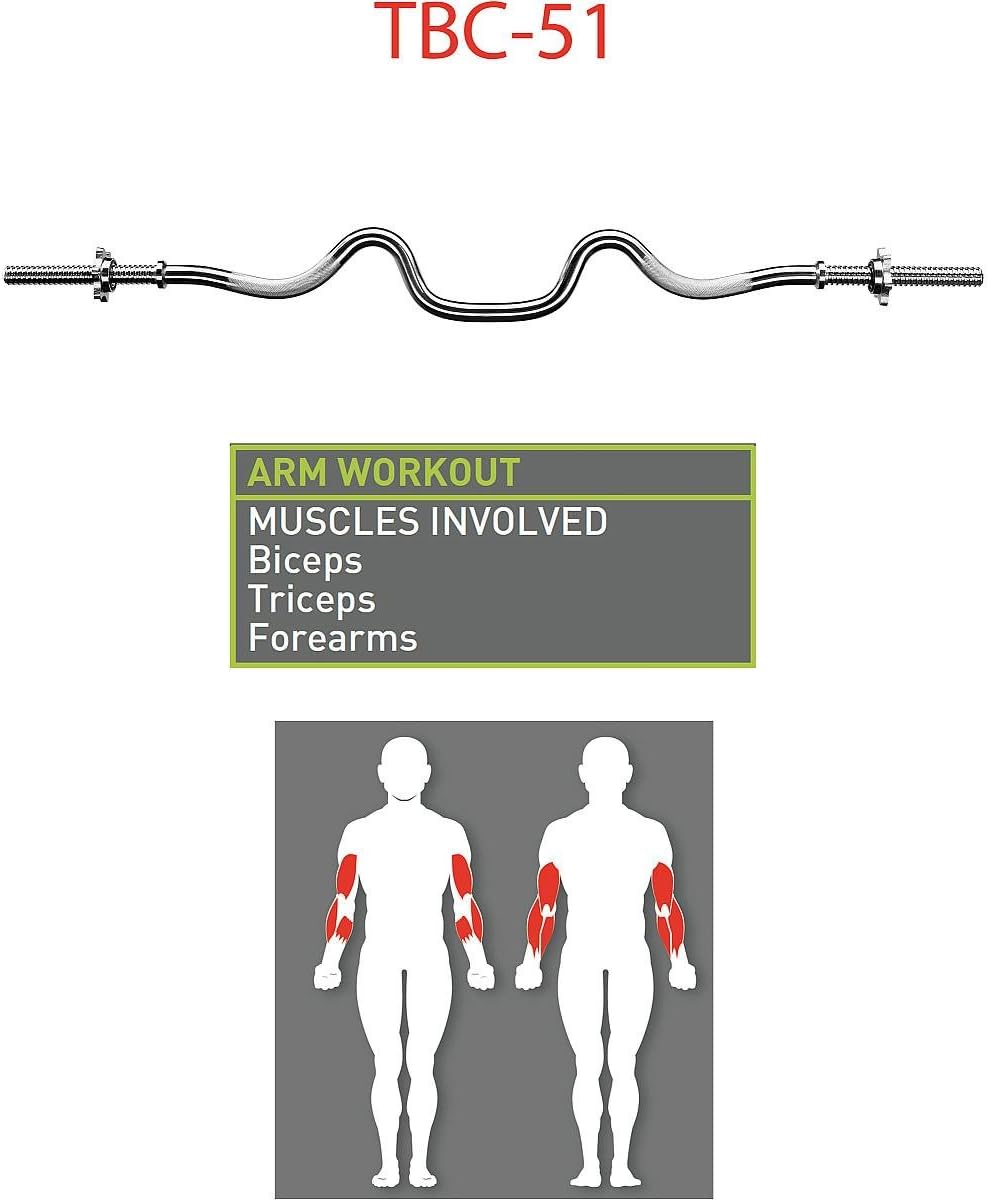Triceps and Biceps Combo Curl Bar for 1-inch Weight Plates K343166