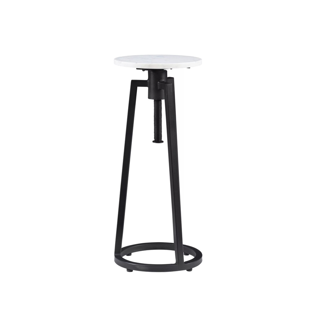 Black/White Marble Round Adjustable Height Drink Table C483690