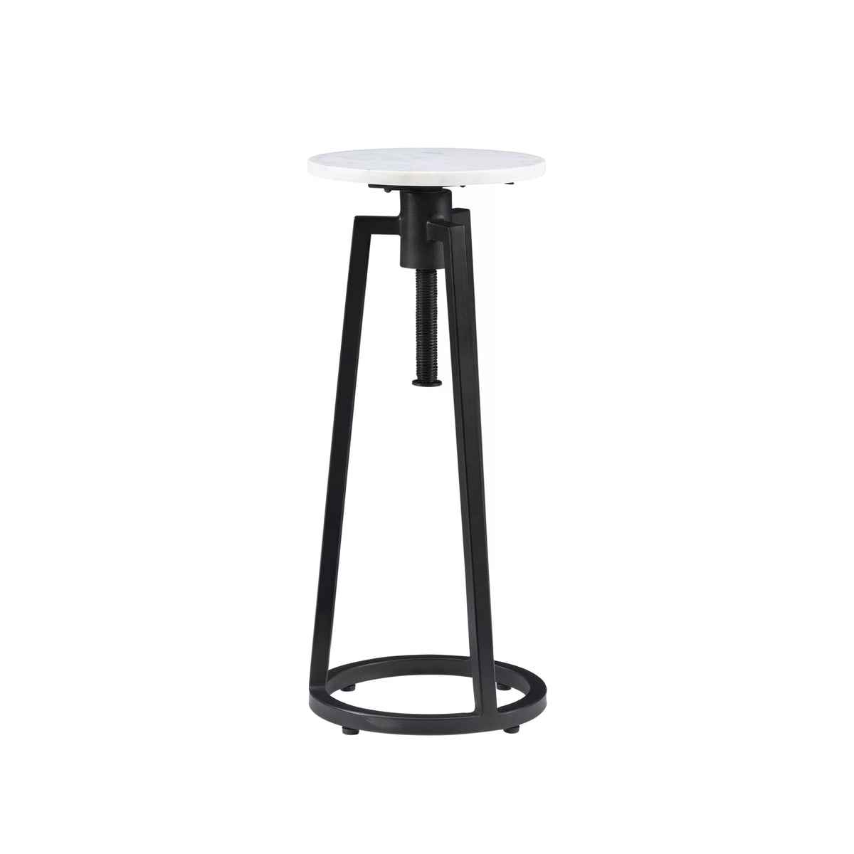 Black/White Marble Round Adjustable Height Drink Table C483690