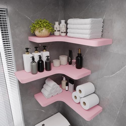 Black Solid Wood Corner Floating Shelves Set of 3 K8187