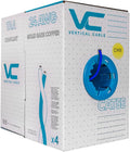 Cat5e UTP 24AWG 8C Solid Bare Copper 1000ft Bulk Ethernet Cable Blue H97063