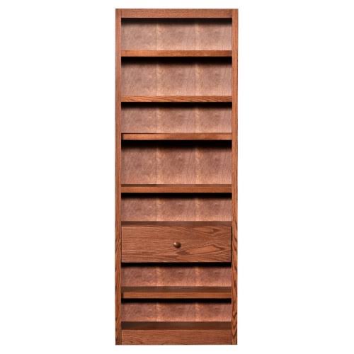 Dry Oak Finish Bookcase with Shelf and Drawer X616233