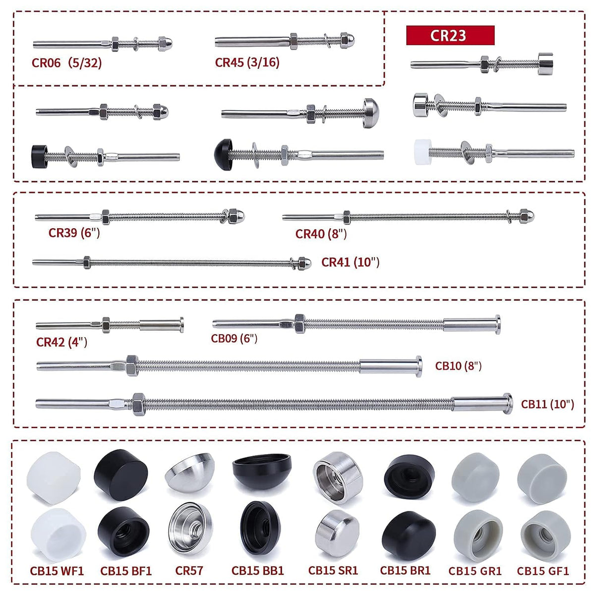 30 Pack 1/8 Cable Railing Kit T316 Stainless Steel G291