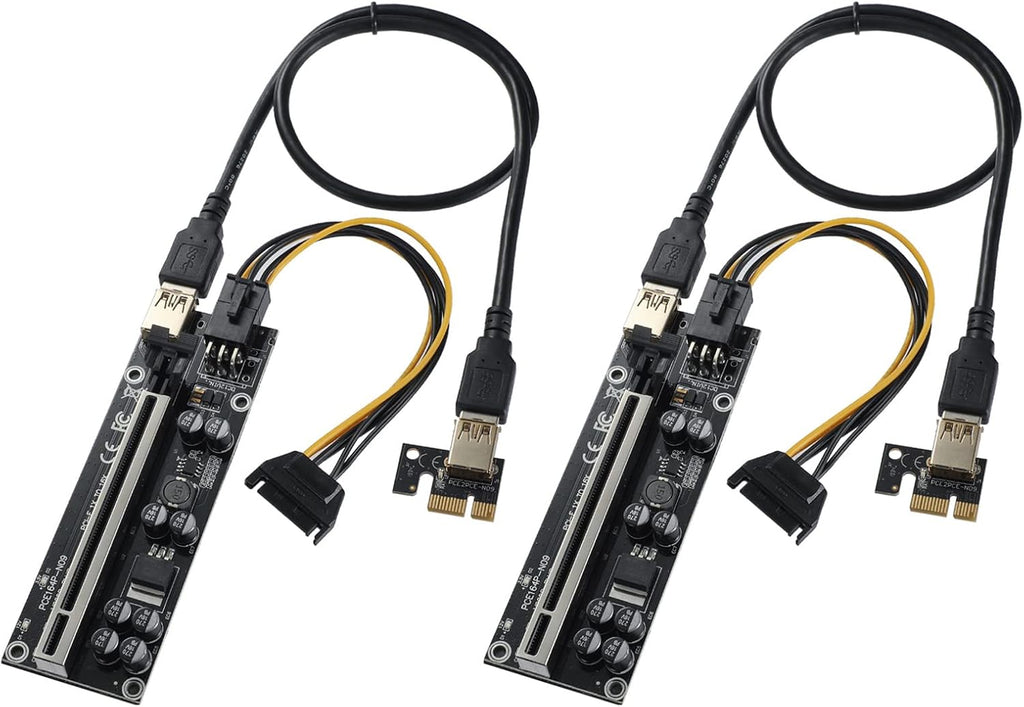 PCIE Riser with RGB LED Light & 60cm USB 3.0 Extension Cable 6 Pack K73981