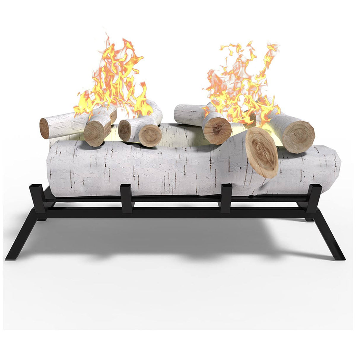 18 in. Birch Ethanol Fireplace Log Set with Burner Insert T50046