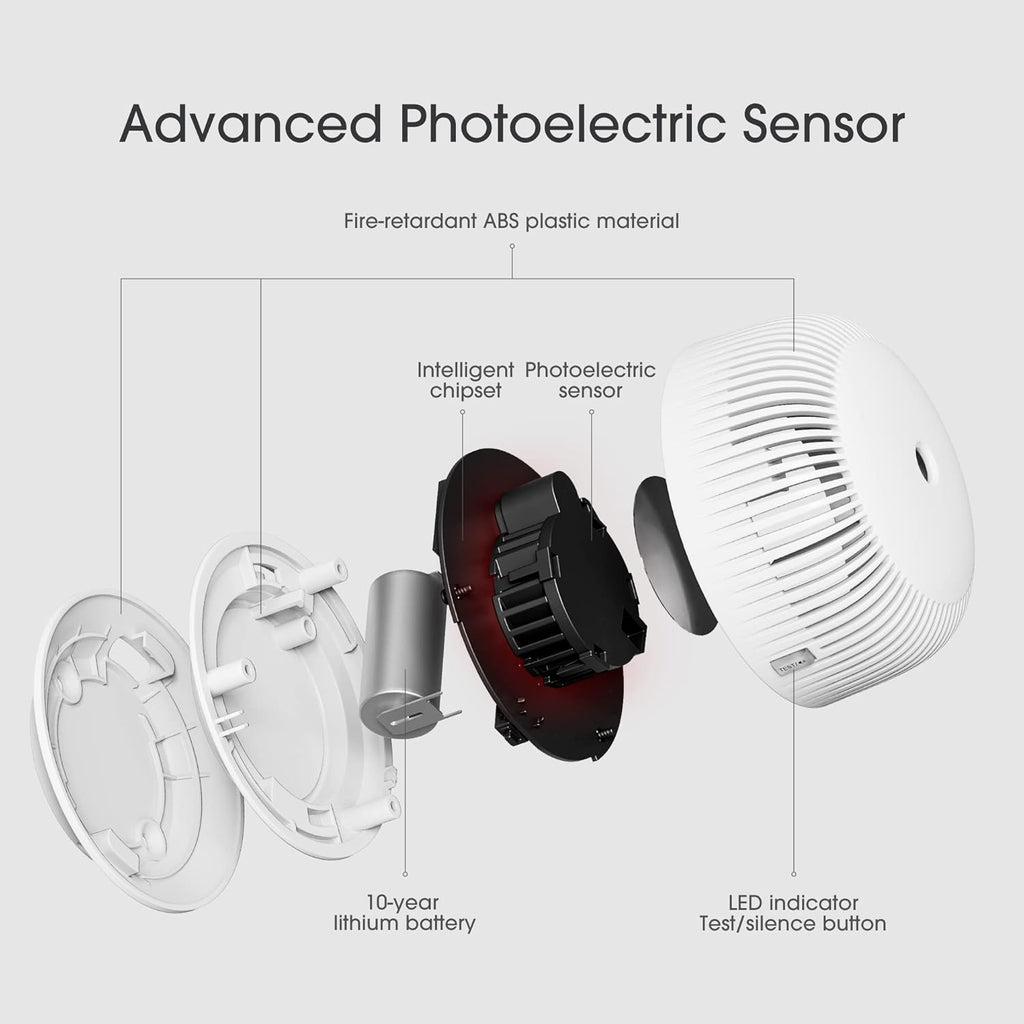 10-Year Battery Smoke Detector with Photoelectric Sensor, Pack of 2 W525809
