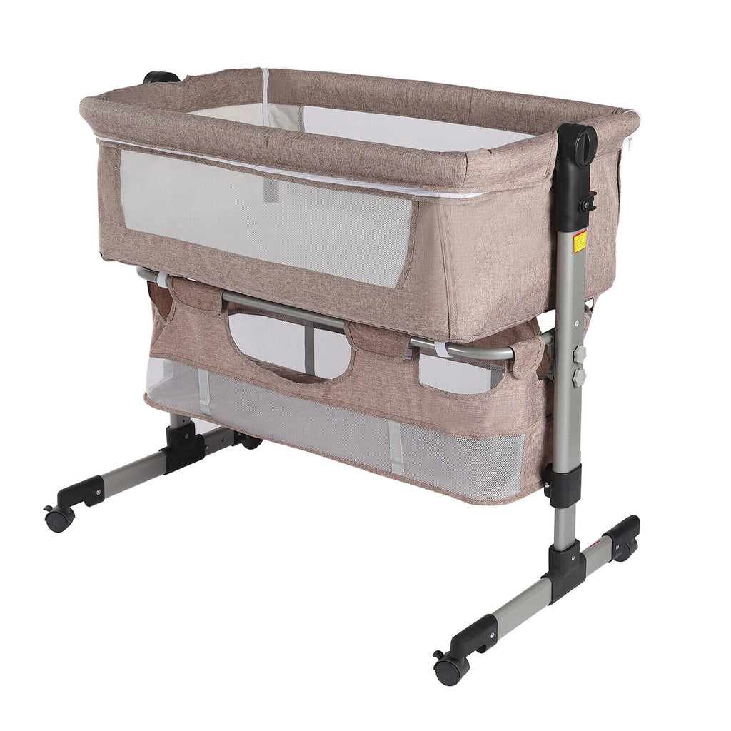 5 Height Adjustable Baby Bassinet Bedside Sleeper Crib H680