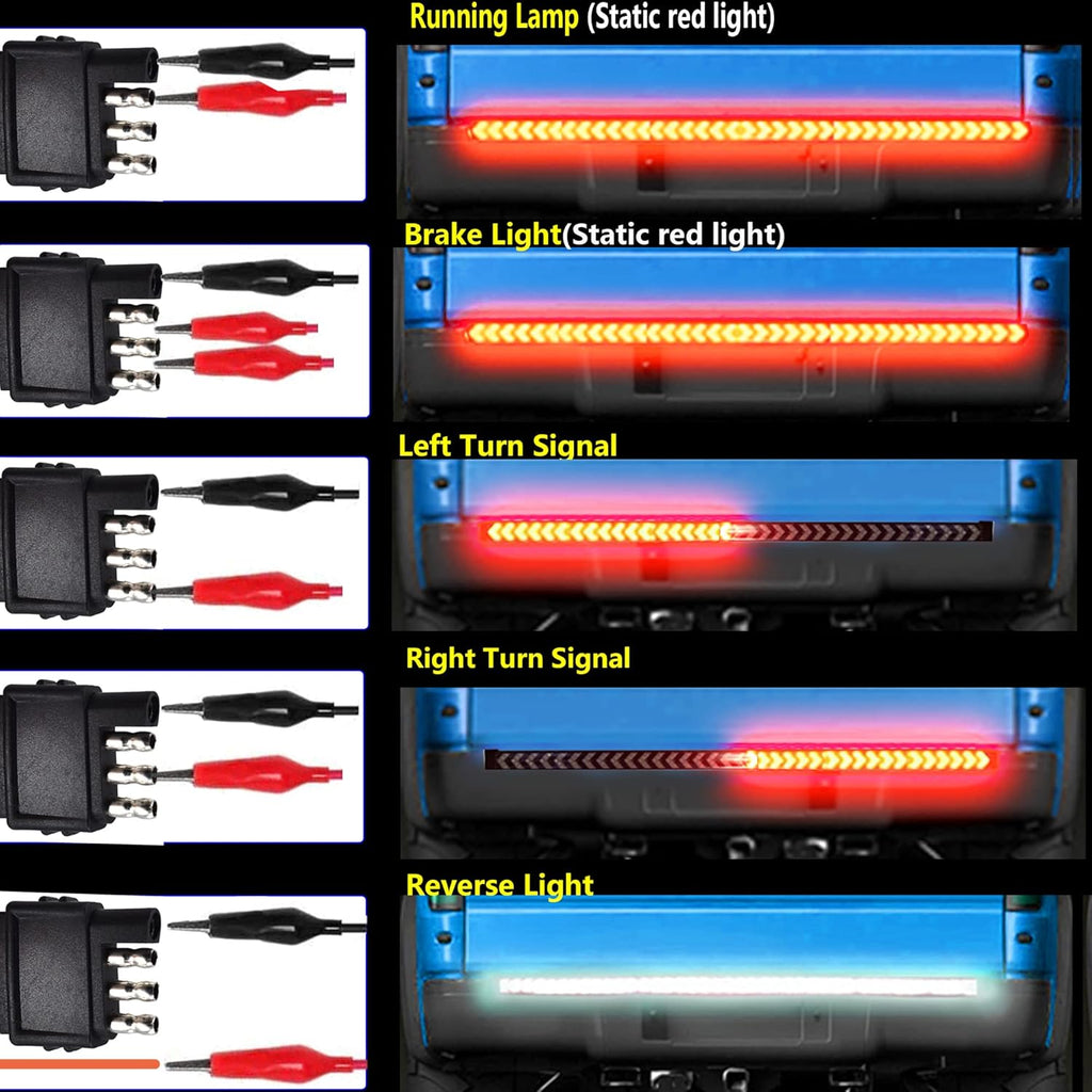 48in Waterproof 5-Row Truck Tailgate Light Bar Y20857