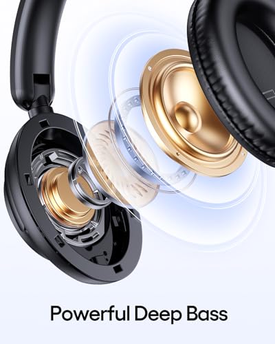 Active Noise Cancelling Wireless Over Ear Bluetooth Headphones Black R6982