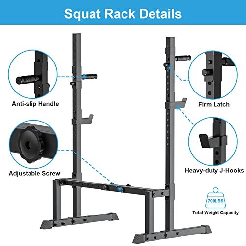 Adjustable Barbell Rack Squat Stand Bench Press Rack 550LBS Max Load Weight Lifting V717838