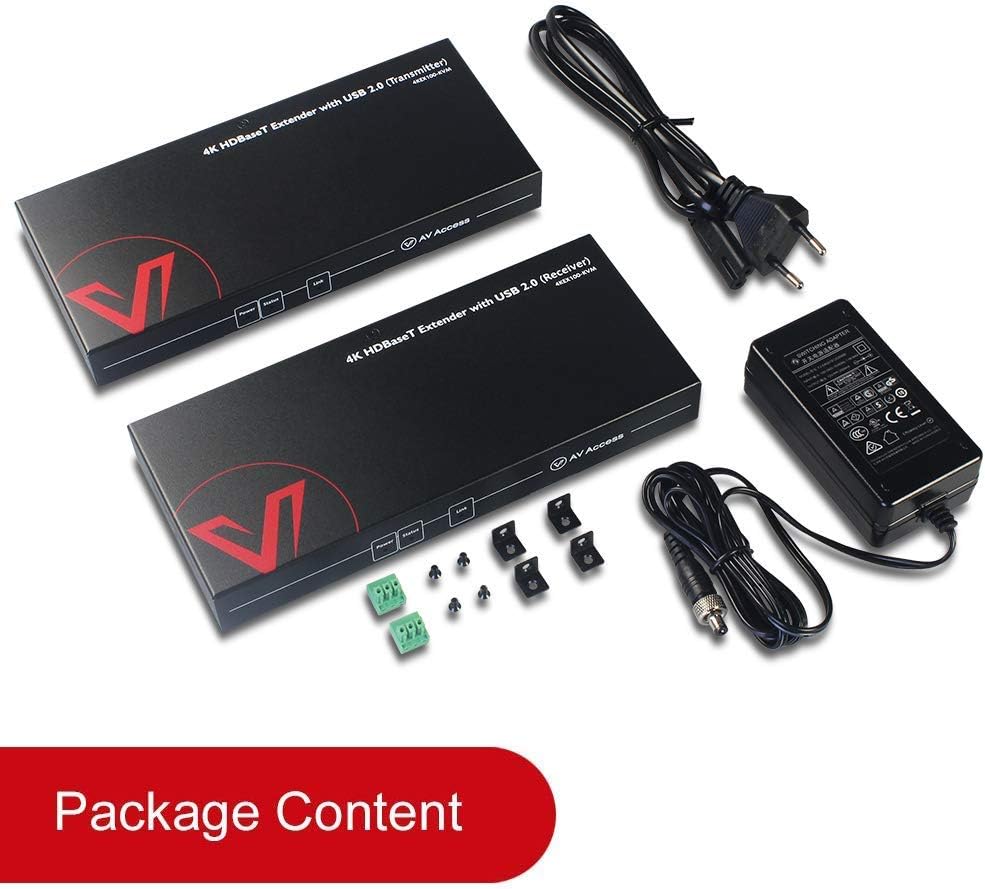 HDMI USB Extender KVM, 100m 4K 60Hz Over Cat5e/6a, 4 Ports USB2.0, RS232, POE X7606
