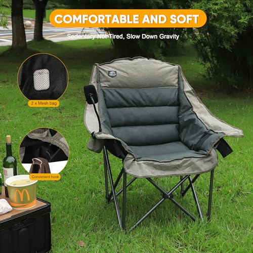 Oversized XL Folding Camping Chair with Cup Holder and Carry Bag T254338