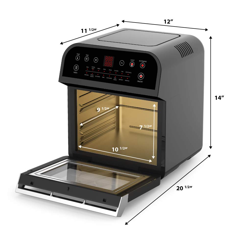 12.7-Quarts 15-in-1 Electric Air Fryer Oven Black R394